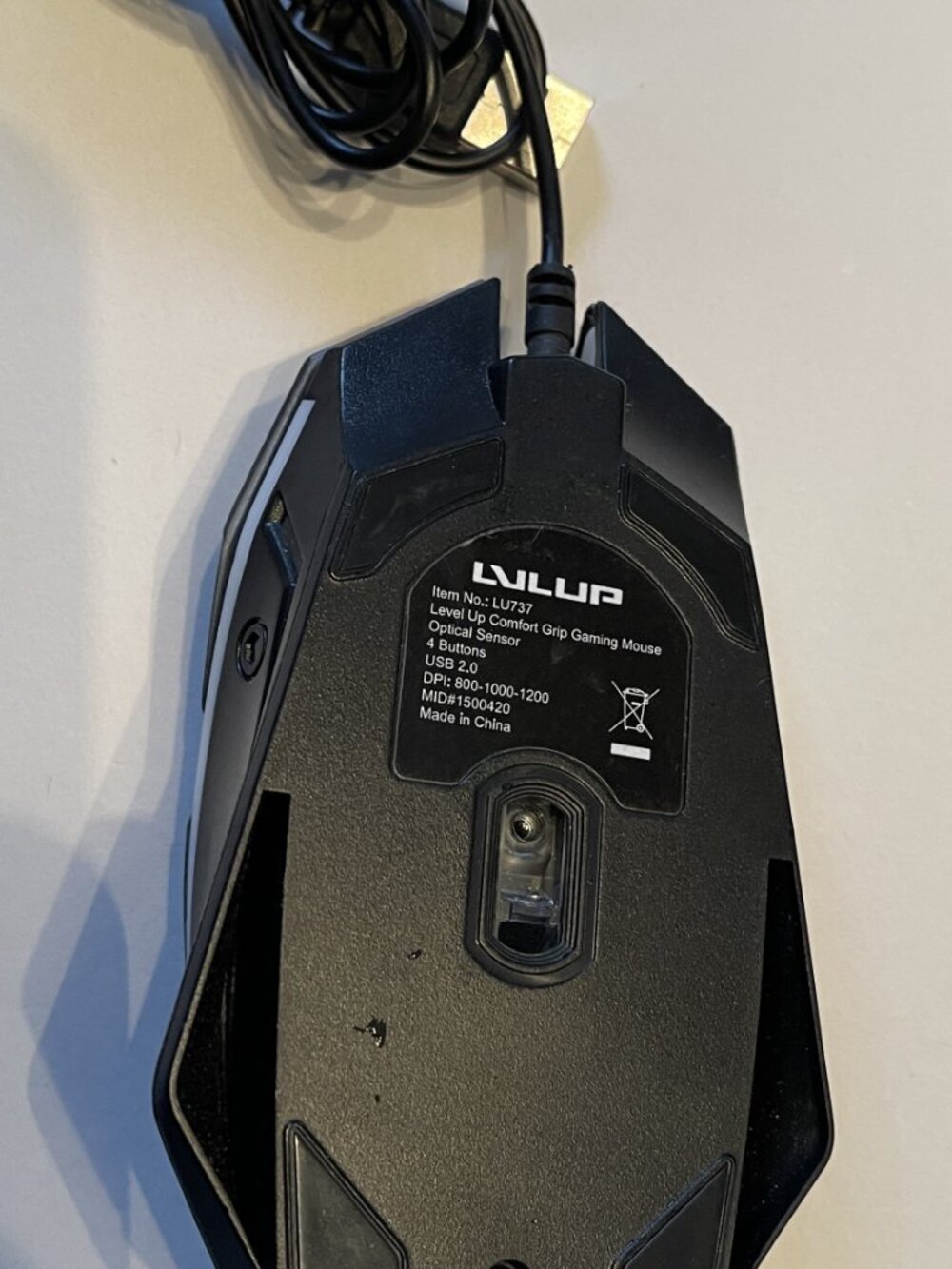 LVLUP 737 Pro Gaming Mouse RGB Backlit Wired 3200 DPI Optical 6 Button - Black - Picture 2 of 2
